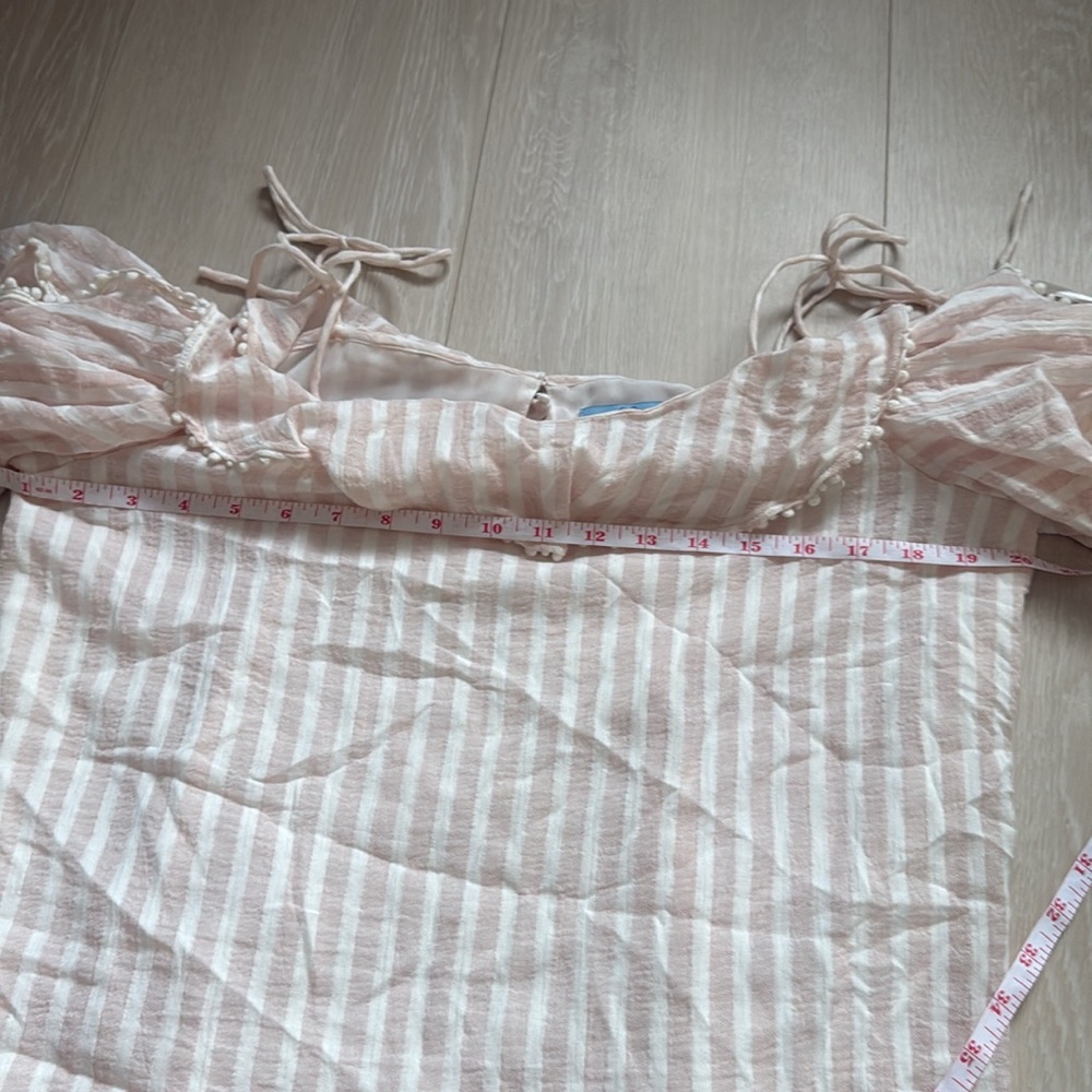 CeCe Blush Pink Cold-Shoulder Ruffle Peasant Top - Picture 5 of 8